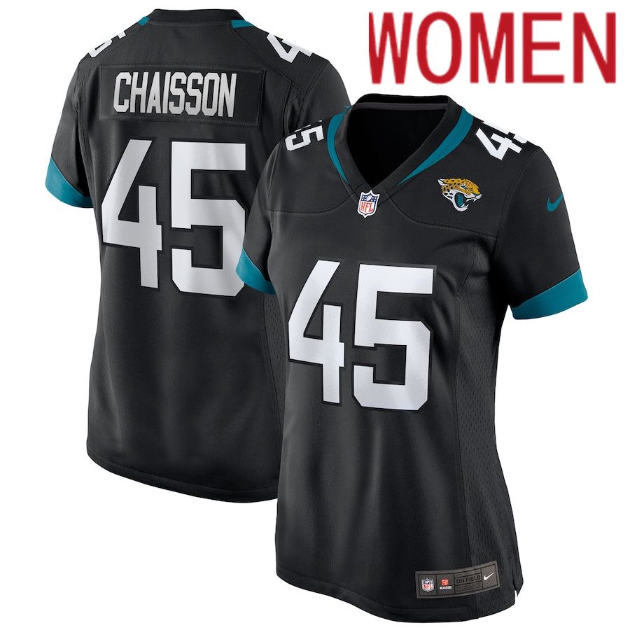Women Jacksonville Jaguars 45 KLavon Chaisson Nike Black Game NFL Jersey